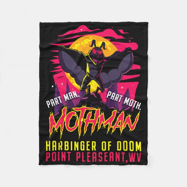 Mothman Fun Cryptid Harbinger Part Man Part Moth Fleecedecke (Vorderseite)