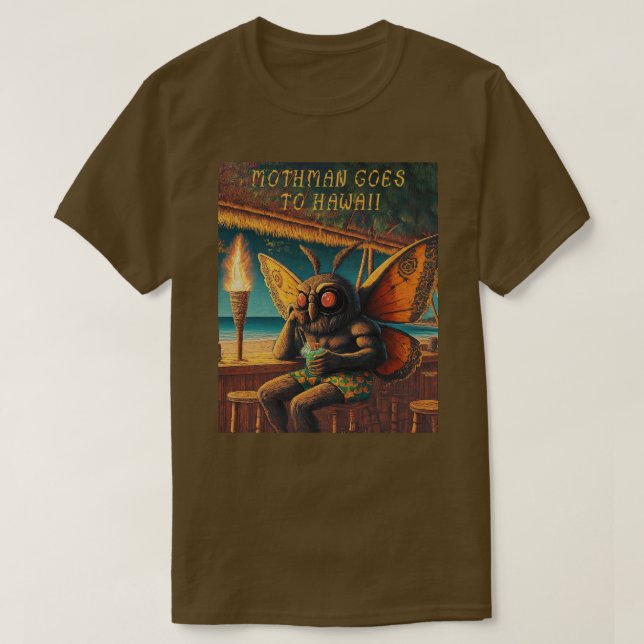 Mothman geht nach Hawaii T-Shirt (Design vorne)