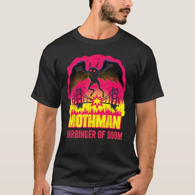 Mothman Harbinger von Doom Folklore Creepy Cryptid T-Shirt (Vorderseite)