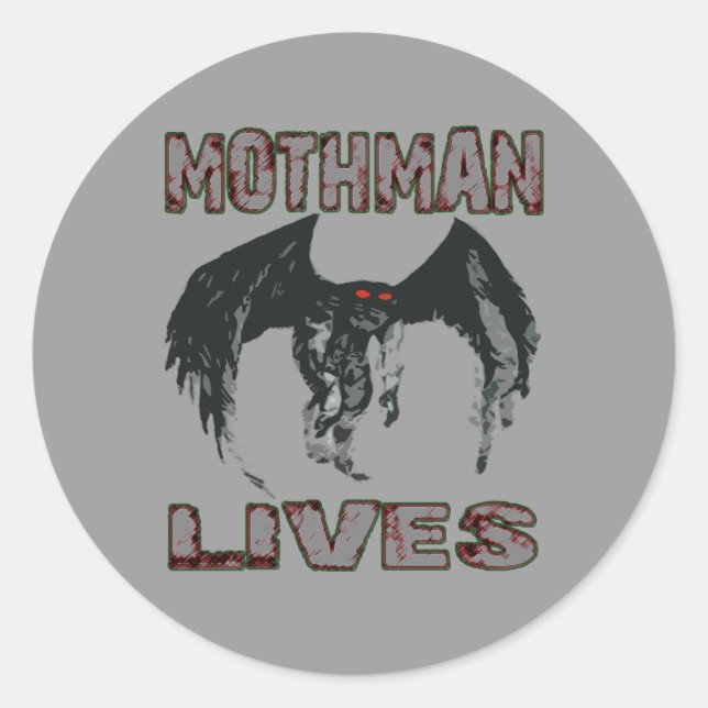 MOTHMAN LEBT STICKER (Vorderseite)