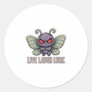 Mothman Live Laugh Lauer Süßer Kryptid-Rundaufkleb Runder Aufkleber