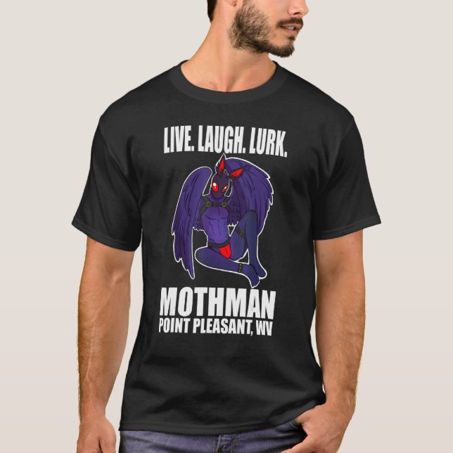 Mothman Live Liebe Cryptid Lurk T-Shirt (Vorderseite)