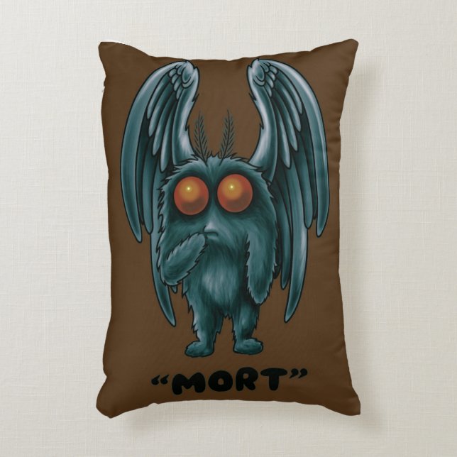 Mothman "Mort" Cryptid Dekokissen (Vorderseite(Vertikal))