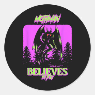 Mothman - Mothman glaubt an dich Runder Aufkleber