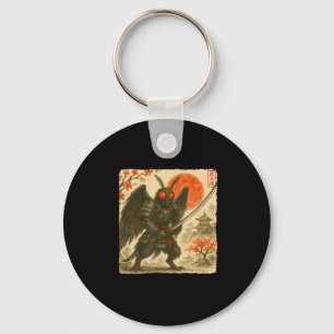 Mothman-Samurai-Japanischer-Krieger-Kostüm Sumi-e Schlüsselanhänger