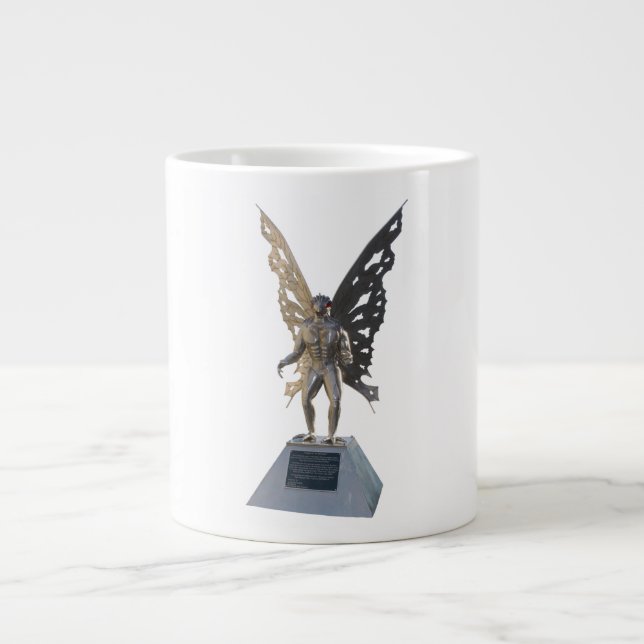 Mothman Statue vom Punkt angenehmes West Virginia Jumbo-Tasse (Vorderseite)