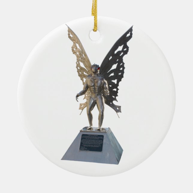 Mothman Statue vom Punkt angenehmes West Virginia Keramikornament (Hinten)