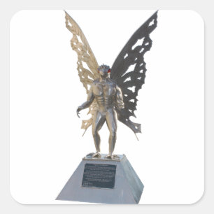 Mothman Statue von Point Pleasant West Virginia Quadratischer Aufkleber