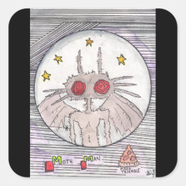 Mothman und Pizza Quadratischer Aufkleber