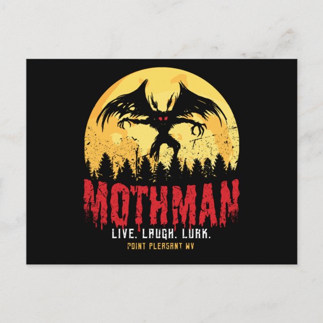 Mothman Vintag Cryptid Point Pleasant Gift Postkarte (Vorderseite)