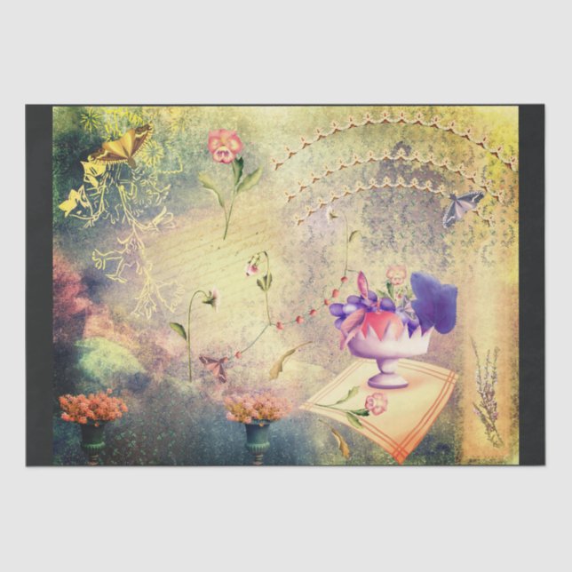 Moths and Stiefmütterchens Scrapbook Papers Seidenpapier (Vorderseite)