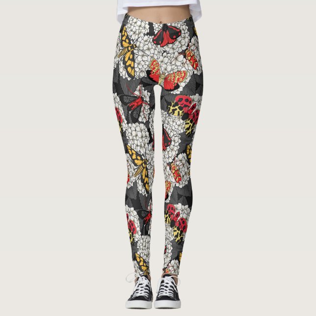 Moths on white hydrangea leggings (Vorderseite)