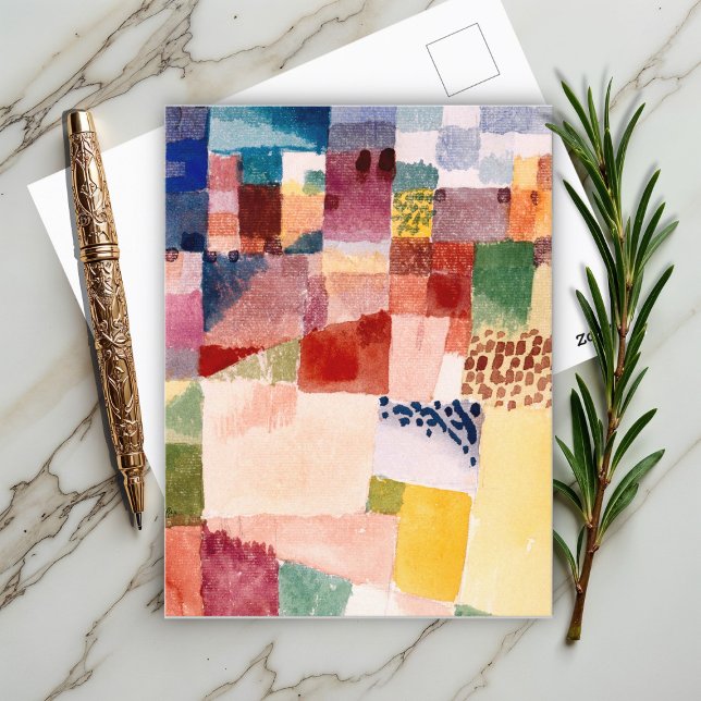 Motif aus Hammamet von Paul Klee, Abstrakte Kunst Postkarte (Von Creator hochgeladen)