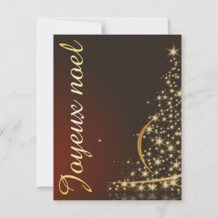 Motif de Noël rouge avec arbre de Noël doré Einladung