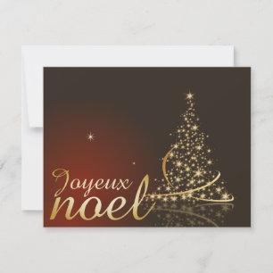 Motif de Noël rouge avec arbre de Noël doré Einladung