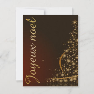 Motif de Noël rouge avec arbre de Noël doré Einladung