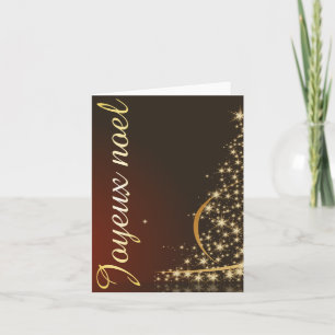 Motif de Noël rouge avec arbre de Noël doré Karte