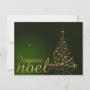 Motif de Noël vert avec arbre de Noël doré Einladung