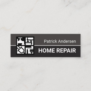 Motif für graue Berufliche Bauwerkzeuge Mini Visitenkarte