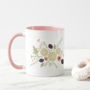 Motif für niedliche grüne Pfirsich-Blume Tasse