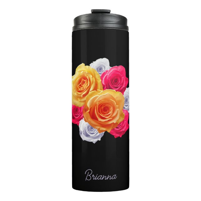 Motif für personalisierte blutende Rose Thermosbecher (Vorderseite)