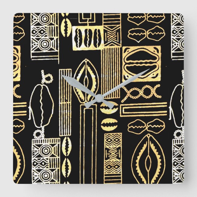 Motif Mud Cloud Print Quadratische Wanduhr (Vorderseite)