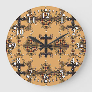 Motifs de la poteries kabyles Amazigh Große Wanduhr