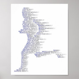 Motion des Laufens des Menschen mit Geschwindigkei Poster