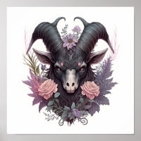 Motiv: Creepy Baphomet with Flowers