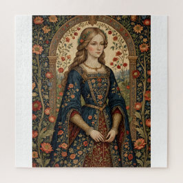 Motiv: Dame im Mittelaltergarten der Renaissance Puzzle