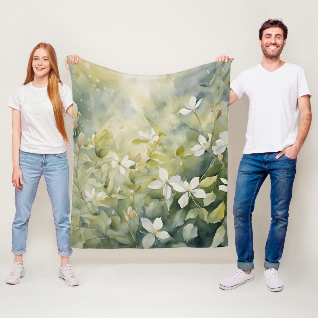 Motiv der weißen Blume Fleecedecke (Beispiel)