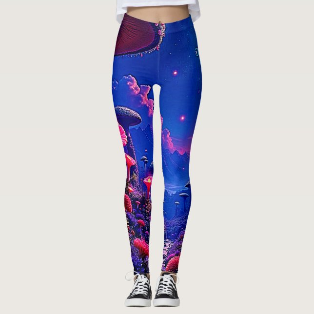 Motiv für die Pilzforst-Nacht Leggings (Vorderseite)