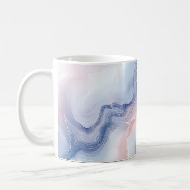 🎨 Motiv: Marbré Pastel Doux und Eleanant🎨 Kaffeetasse (Links)