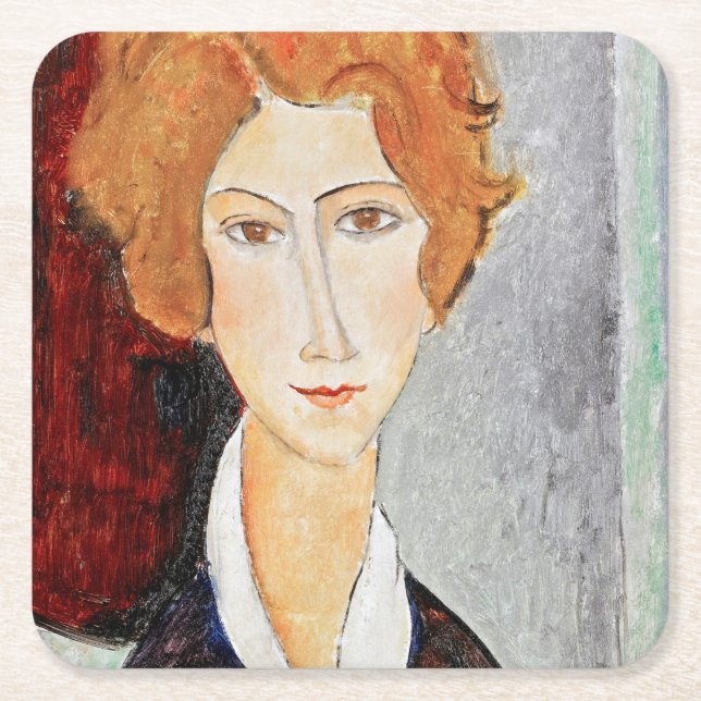Motiv: Modigliani Rechteckiger Pappuntersetzer (Vorderseite)