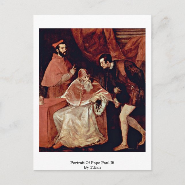 Motiv: Of Pope Paul III By Titian Postkarte (Vorderseite)