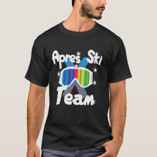 Motiv Skifahren Snowboarden Saufen Alkohol Apres- T-Shirt