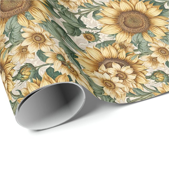 Motiv Sonnenblumen Geschenkpapier (Rolleneckpunkt)