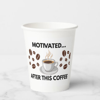 Motivated After This Coffee – Minimalist Paper Cup Pappbecher