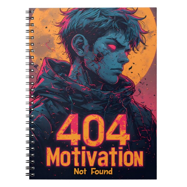 Motivation 404 Notebook für die Zukunft - Power De Notizblock (Vorderseite)