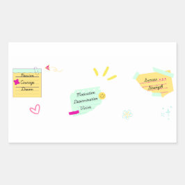 Motivation and positive vibes rechteckiger aufkleber