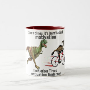 Motivation findet lustiges T-Rex-Tasse-Design Zweifarbige Tasse