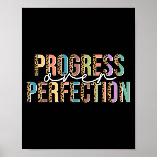 Motivation Frauen Lehrer Shirt Fortschritt über Pe Poster