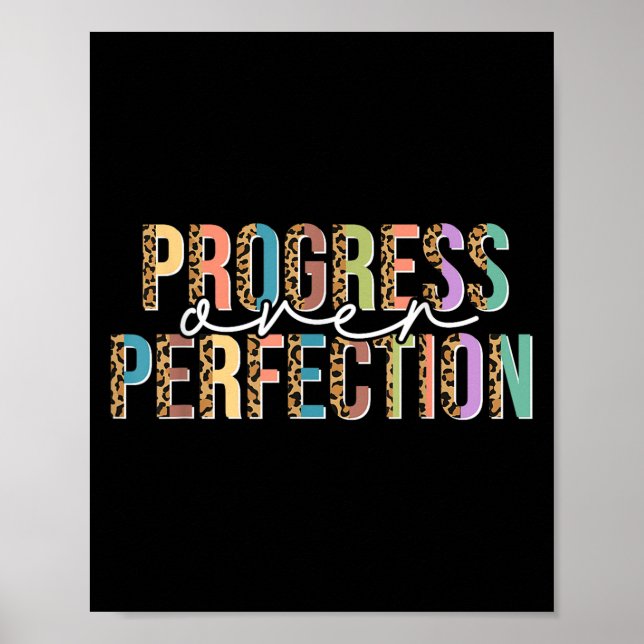 Motivation Frauen Lehrer Shirt Fortschritt über Pe Poster (Vorne)