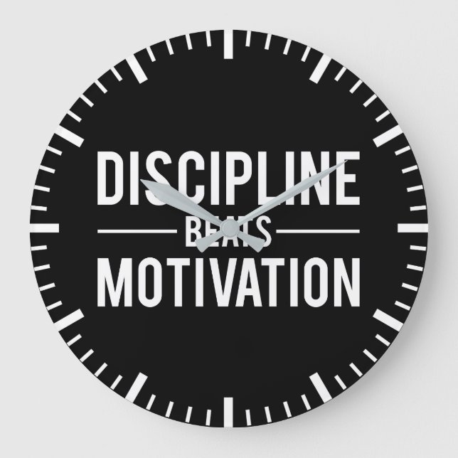 Motivation für Discipline Beats - Inspiration Große Wanduhr (Vorderseite)