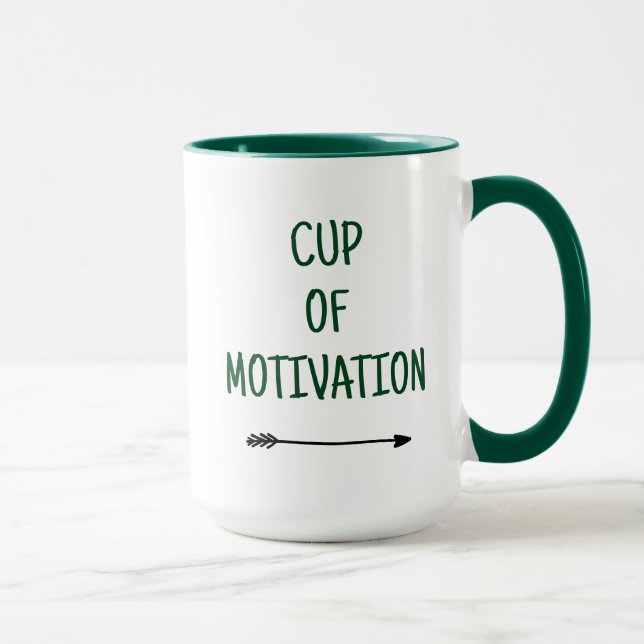 Motivation in einem Cup mit Arrow Coffee Tasse (Rechts)