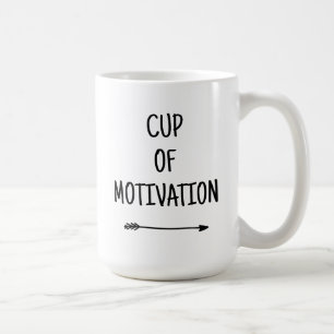 Motivation in einem Cup mit Arrow Coffee Tasse