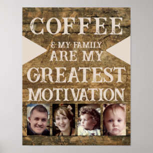 Motivation Kaffeegenfamilie 4 Foto braun beige Poster