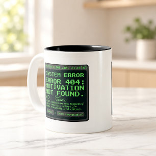 Motivation nicht gefunden Retro-Computermug Zweifarbige Tasse