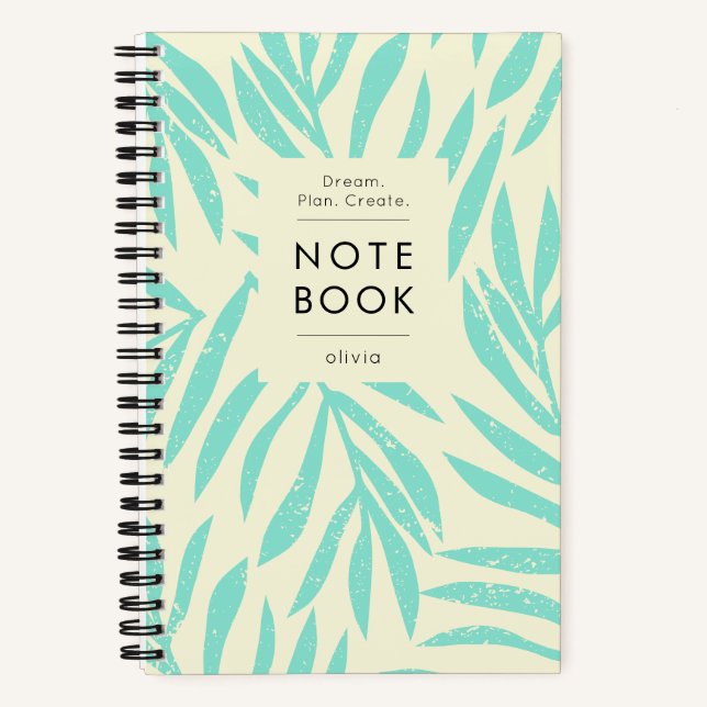 Motivation Pastell Botanisch Modern Notizbuch (Vorderseite)