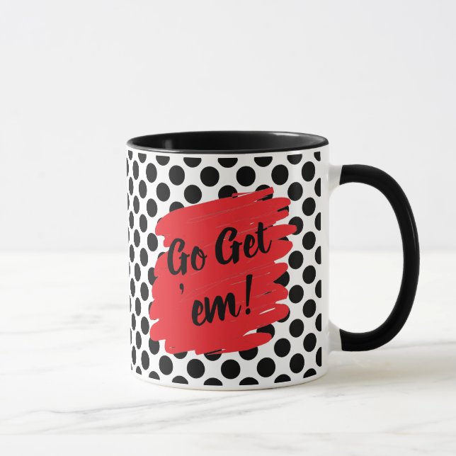Motivation Red Daub und Black Dots Tasse (Rechts)